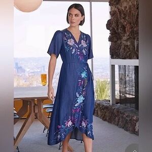 nico blue dresses Isla Chiffon Halterneck Maxi Dress in Sea Swirl Blues, 4 main image 0